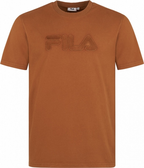 Brązowy t-shirt Fila z krótkim rękawem w sportowym stylu