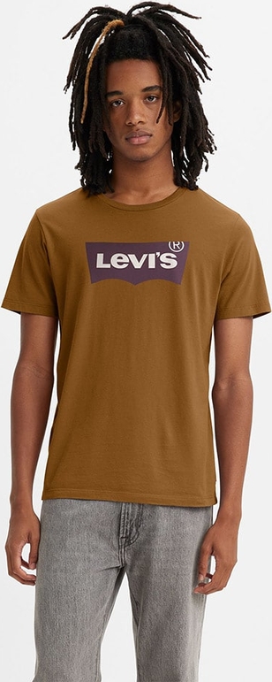 Brązowy t-shirt Levis z krótkim rękawem