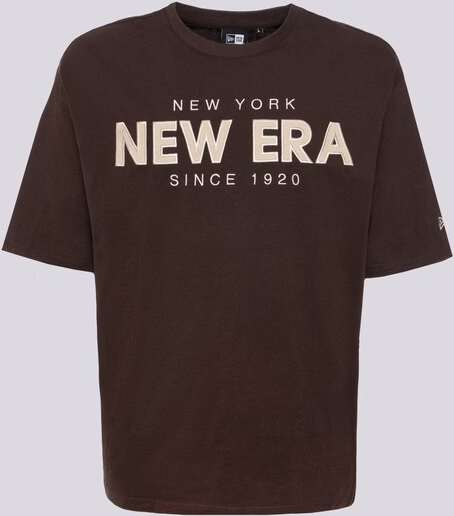Brązowy t-shirt New Era z krótkim rękawem