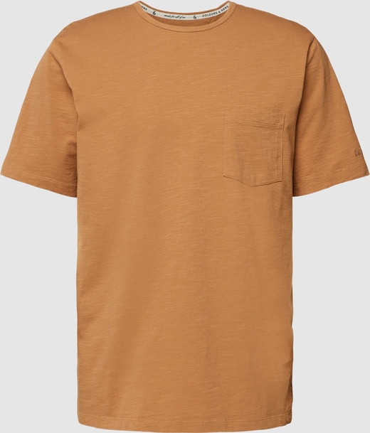 Brązowy t-shirt Peek&Cloppenburg z bawełny w stylu casual z krótkim rękawem