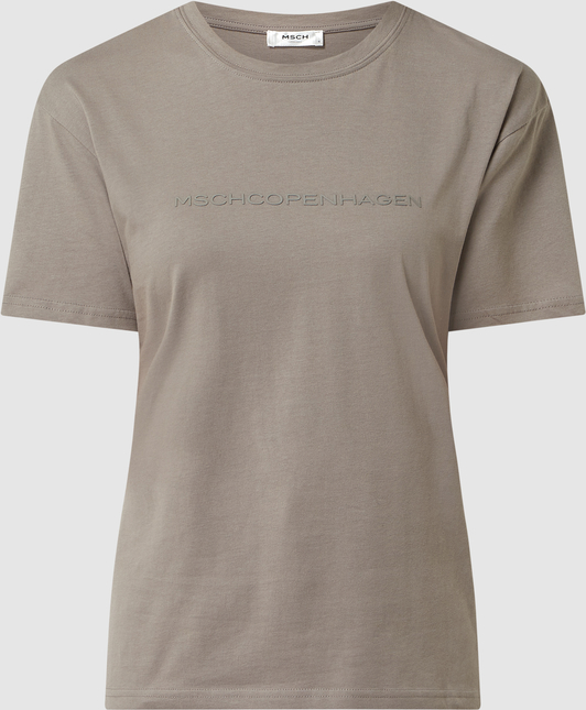 Brązowy t-shirt Peek&Cloppenburg z krótkim rękawem w stylu casual z bawełny