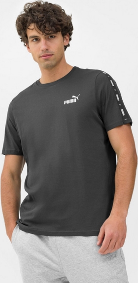 Brązowy t-shirt Puma z krótkim rękawem w sportowym stylu