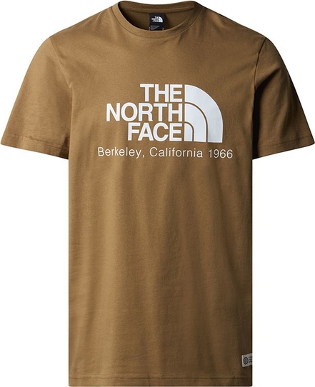 Brązowy t-shirt The North Face z bawełny w młodzieżowym stylu z krótkim rękawem
