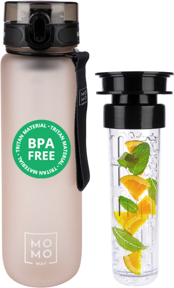 Butelka na wodę MOMO WAY pudrowy róż | idealna na podróż | BPA free | Tritan