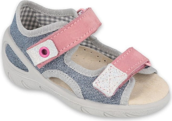 Buty dziecięce letnie Befado na rzepy ze skóry dla dziewczynek