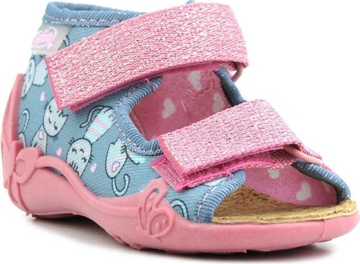 Buty dziecięce letnie Befado z tkaniny dla dziewczynek na rzepy