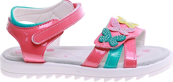 Buty dziecięce letnie Pantofelek24 w kwiatki dla dziewczynek na rzepy