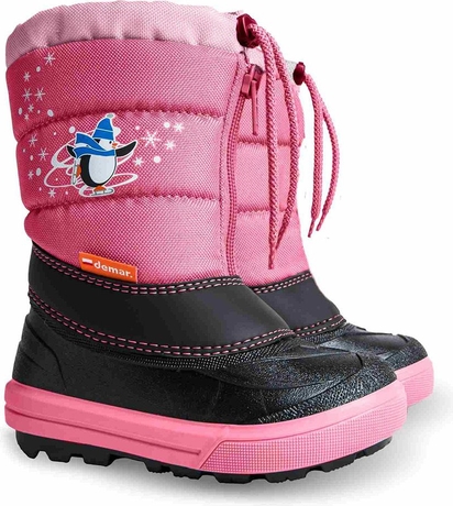 Buty dziecięce zimowe Demar na rzepy dla dziewczynek
