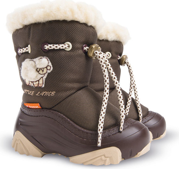 Buty dziecięce zimowe Demar z wełny sznurowane
