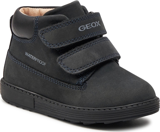 Buty dziecięce zimowe Geox z nubuku na rzepy