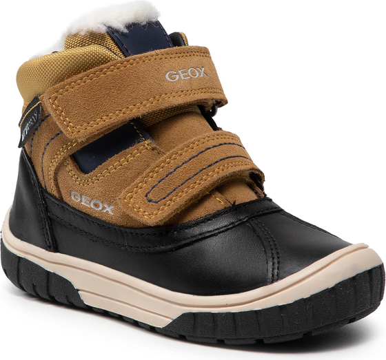 Buty dziecięce zimowe Geox z zamszu na rzepy