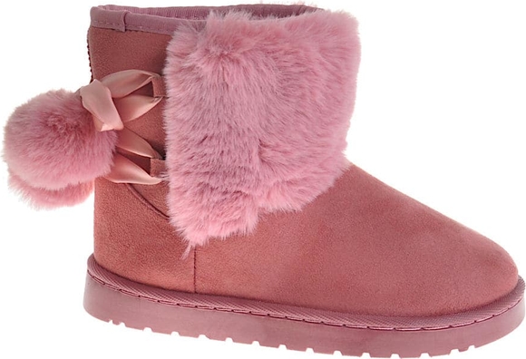 Buty dziecięce zimowe producent niezdefiniowany z zamszu dla dziewczynek