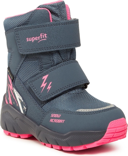 Buty dziecięce zimowe Superfit na rzepy dla dziewczynek z goretexu