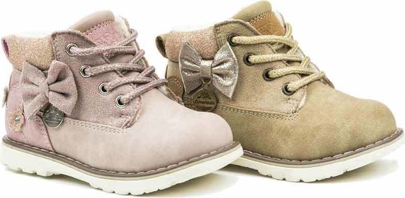 Buty dziecięce zimowe Wojtyłko dla dziewczynek sznurowane