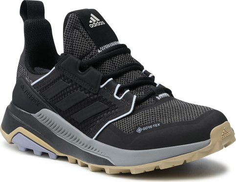 Buty sportowe Adidas z goretexu sznurowane z płaską podeszwą