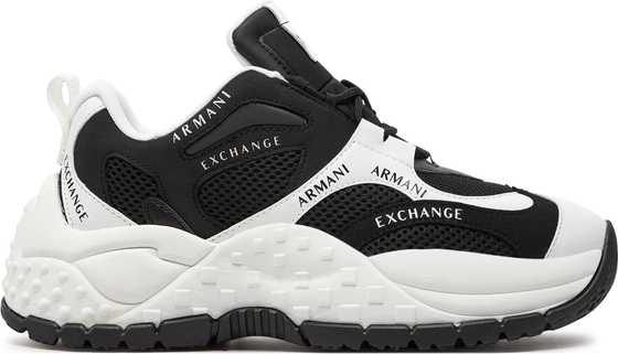 Buty sportowe Armani Exchange sznurowane z płaską podeszwą w sportowym stylu