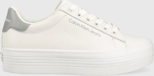 Buty sportowe Calvin Klein sznurowane w sportowym stylu ze skóry