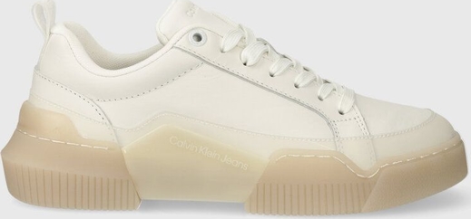 Buty sportowe Calvin Klein sznurowane ze skóry w sportowym stylu