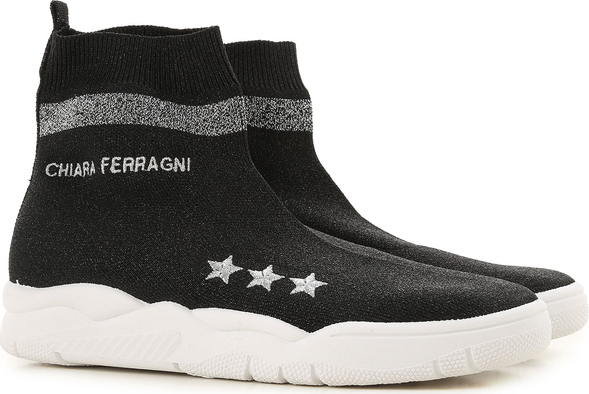 Buty sportowe Chiara Ferragni sznurowane z płaską podeszwą w sportowym stylu