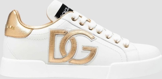 Buty sportowe Dolce & Gabbana sznurowane z płaską podeszwą