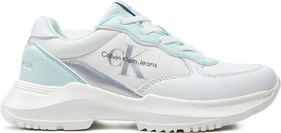 Buty sportowe dziecięce Calvin Klein sznurowane z jeansu