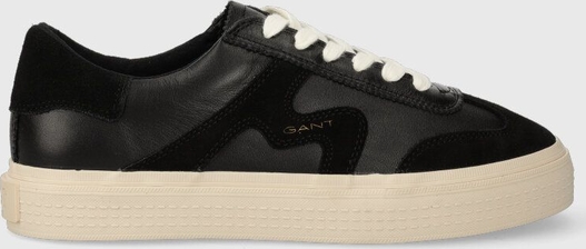 Buty sportowe Gant sznurowane z płaską podeszwą ze skóry
