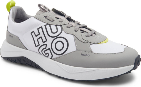Buty sportowe Hugo Boss sznurowane w sportowym stylu z tkaniny