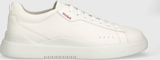 Buty sportowe Hugo Boss sznurowane w sportowym stylu ze skóry