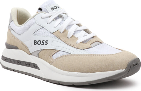 Buty sportowe Hugo Boss sznurowane ze skóry w sportowym stylu
