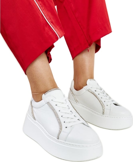 Buty sportowe Karino w sportowym stylu z płaską podeszwą ze skóry