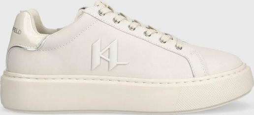 Buty sportowe Karl Lagerfeld na platformie sznurowane ze skóry