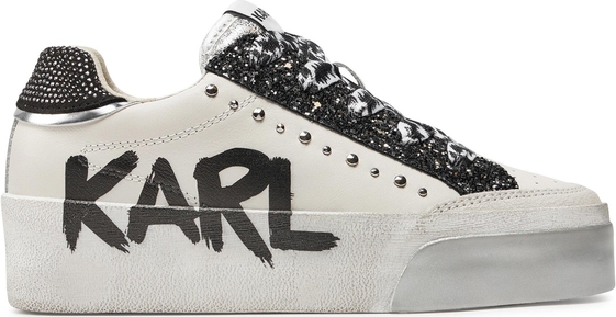 Buty sportowe Karl Lagerfeld z nadrukiem w sportowym stylu z płaską podeszwą