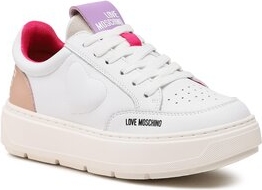 Buty sportowe Love Moschino na platformie sznurowane