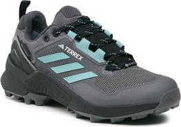 Buty trekkingowe Adidas sznurowane z płaską podeszwą z goretexu