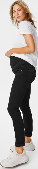 C&amp;A Dżinsy ciążowe-slim jeans-bawełna bio, Szary, Rozmiar: 34