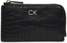 Calvin Klein Etui na karty kredytowe Ck Daily Zip Cardholder_Croco K60K612191 Czarny