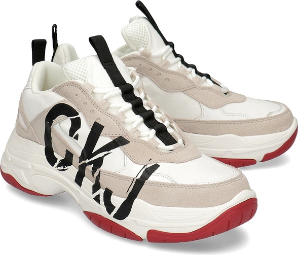 Calvin Klein Jeans Mizar - Sneakersy Męskie - B4S0651 WHITE