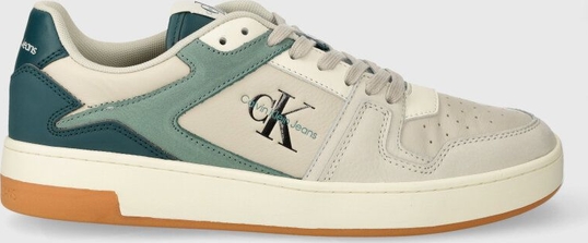 Calvin Klein Jeans sneakersy skórzane BASKET CUPSOLE LOW LTH ML FAD kolor beżowy YM0YM00884