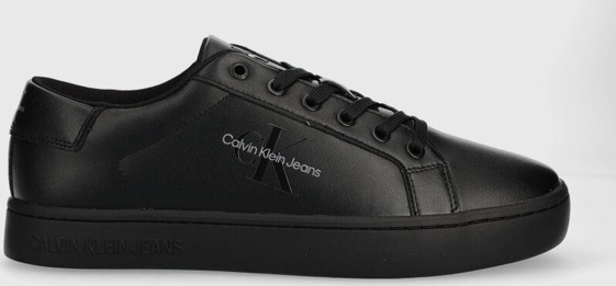 Calvin Klein Jeans sneakersy skórzane CLASSIC CUPSOLE LACEUP LOW LTH kolor czarny YM0YM00491