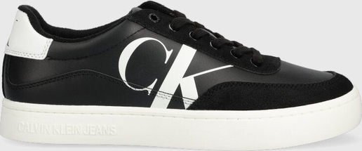 Calvin Klein Jeans sneakersy skórzane CLASSIC CUPSOLE LACEUP MIX LTH kolor czarny YM0YM00713