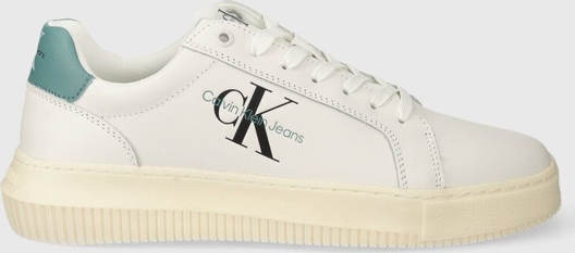 Calvin Klein Jeans sneakersy skórzane YM0YM00681 CHUNKY CUPSOLE MONOLOGO kolor biały YM0YM00681
