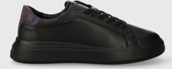 Calvin Klein sneakersy skórzane LOW TOP LACE UP PET kolor czarny HM0HM01288