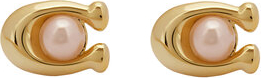 Coach Kolczyki Pearl Signature C Stud Earrings 37341922GLD651 Złoty