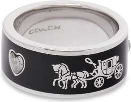 Coach Pierścionek Enamel Horse &amp; Carriage Band Ring 37479034RHO003 Srebrny