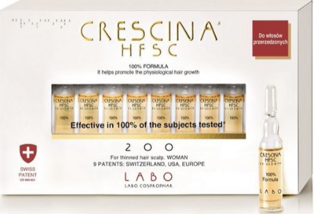 Crescina HFSC 100% Re-Growth 200 woman - preparat do włosów dla kobiet, 10 x 3,5 ml