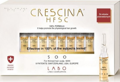 Crescina HFSC 100% Re-Growth 500 man- preparat do włosów dla mężczyzn, 10 x 3,5 ml