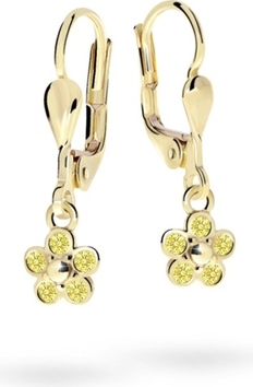 Cutie jewellery kolczyki dla dzieci cutie kwiatki c2744 żółtego, yellow, zapięcie patentowe