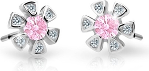 Cutie jewellery kolczyki dla dziewczynek cutie kwiatki c2156 białego, pink, wkręt wsuwany