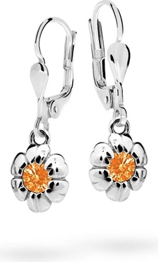 Cutie jewellery kolczyki dziecięce cutie kwiatki c2151 białego, orange, zapięcie patentowe
