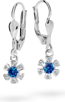 Cutie jewellery kolczyki dziecięce cutie kwiatki c2156 białego, dark blue, zapięcie patentowe